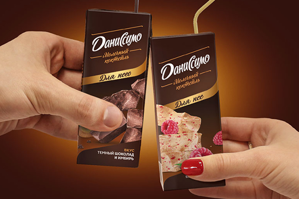 So different, yet together: packaging design of the limited edition milkshakes “Danissimo”