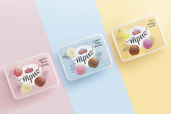 Three-layer ice cream “Trio”: the taste unites