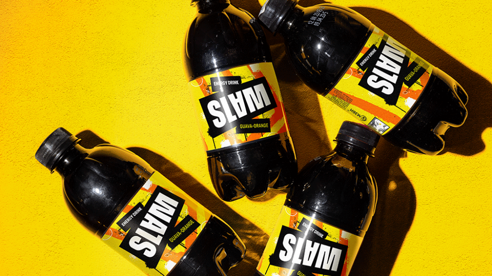 SLAM. Design for a line of energy drinks