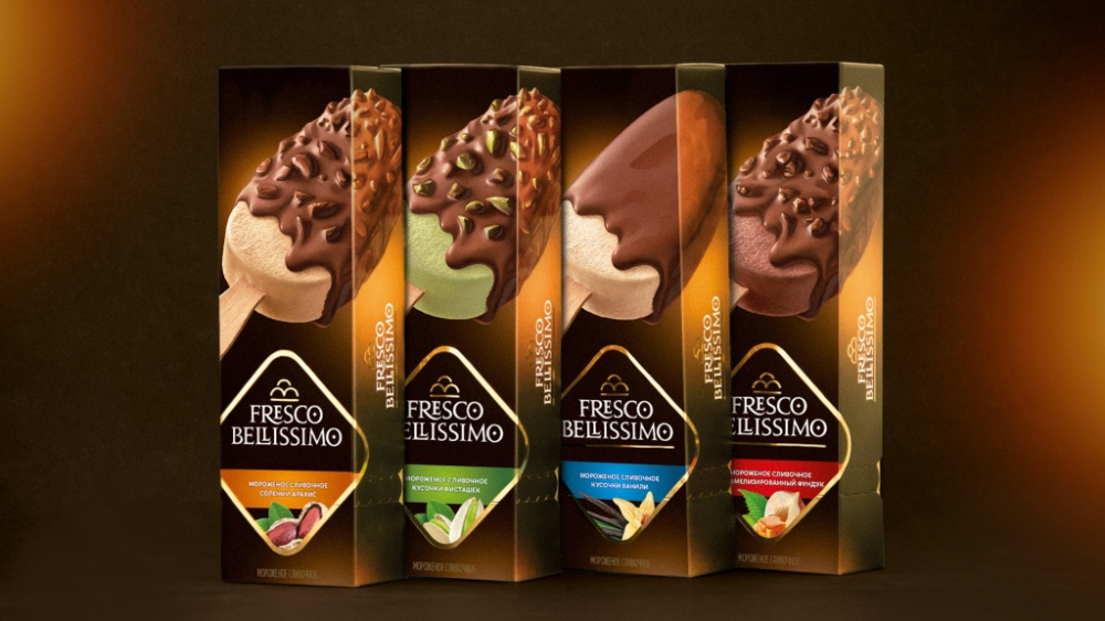 Fresco Bellissimo: дизайн упаковки премиального мороженого