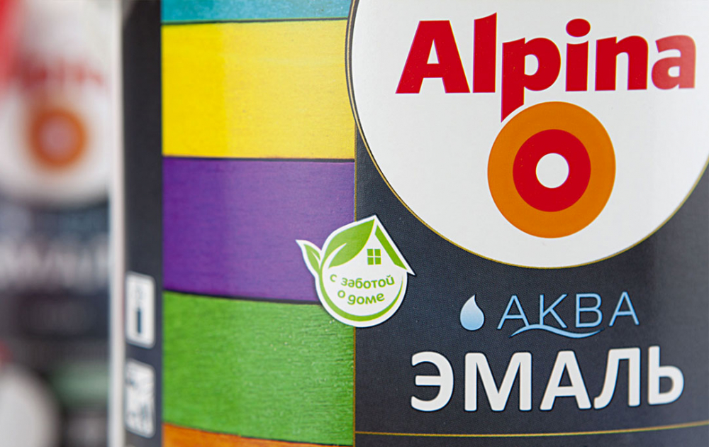 Дизайн упаковок новой линейки лакокрасочной продукции Alpina 