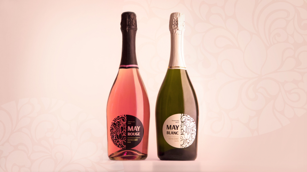 May Rouge и May Blanc: дизайн упаковок дуэта игристых вин 