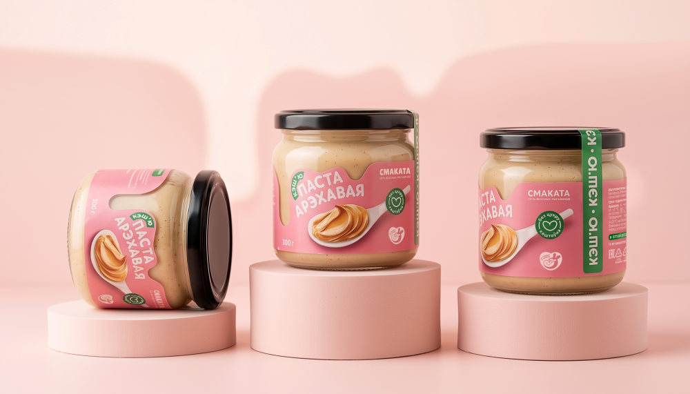 Упаковка для ореховой пасты из кешью «Смаката»